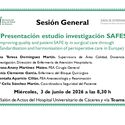 Presentación estudio investigación SAFEST (Improving quality and patient SAFE ty in surgical care through STandardisation and harmonisation of perioperative care in Europe)