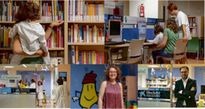 Visita de los responsables de la Fundacin CiberCaixa Infantil junio 2014