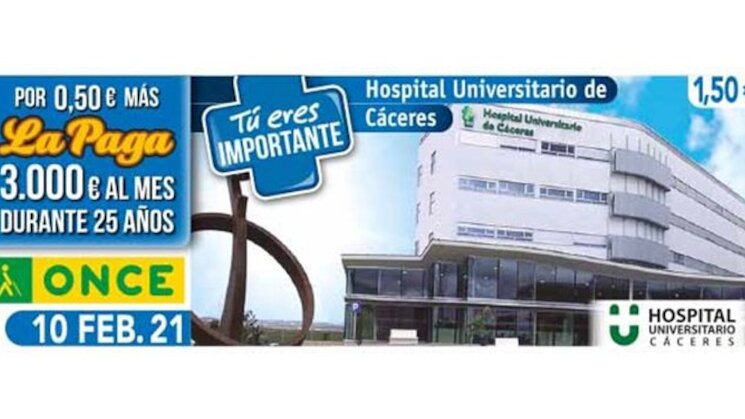 El Hospital Universitario de Cceres protagoniza el cupn de la ONCE  