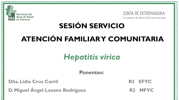 Sesin Atencin Familiar y Comunitaria  Hepatitis vrica