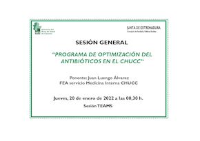 Programa de optimización de antibióticos en el CHUCC