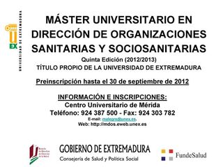 Master. Dirección de Organizaciones Sanitarias. 5ª ed.