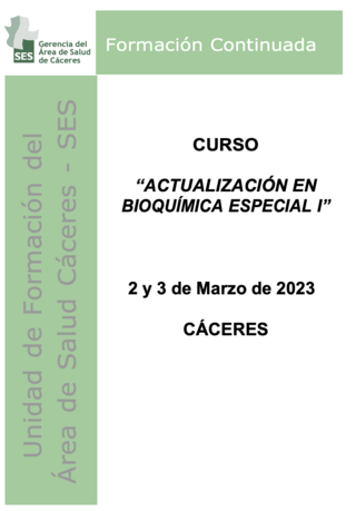 ACTUALIZACIÓN EN BIOQUÍMICA ESPECIAL I
