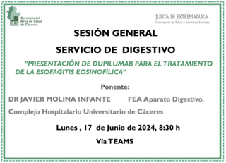 Presentación de DUPILUMAB para el tratamiento de la Esofagitis Eosinofílica