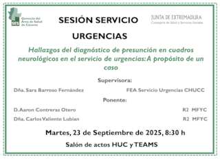 Hallazgos del diagnóstico de presunción en cuadros neurológicos en el servicio de urgencias: A propósito de un caso
