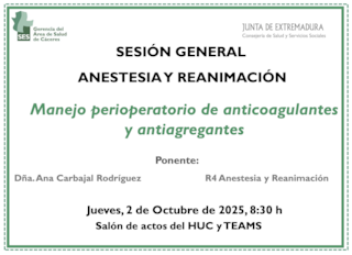 Manejo perioperatorio de anticoagulantes y antiagregantes