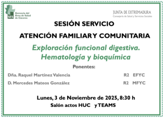 Exploración funcional digestiva. Hematología y bioquímica