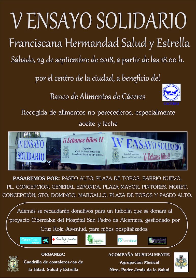 V Ensayo solidario organizado por la Franciscana Hermandad de la Salud y Estrella 