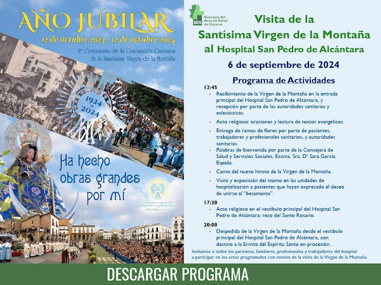 Visita de la Santsima Virgen de la Montaa al Hospital San Pedro de Alcntara