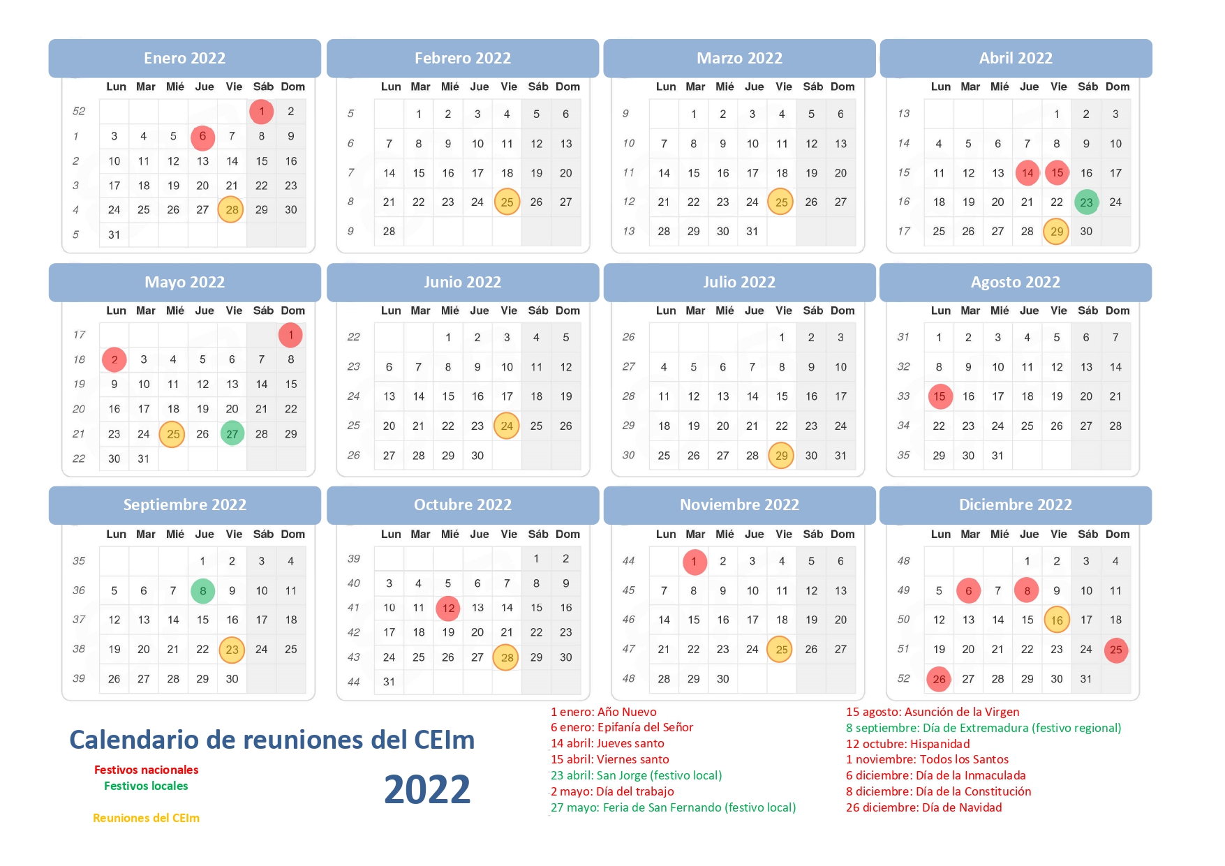 calendario ceim 2022 modificado