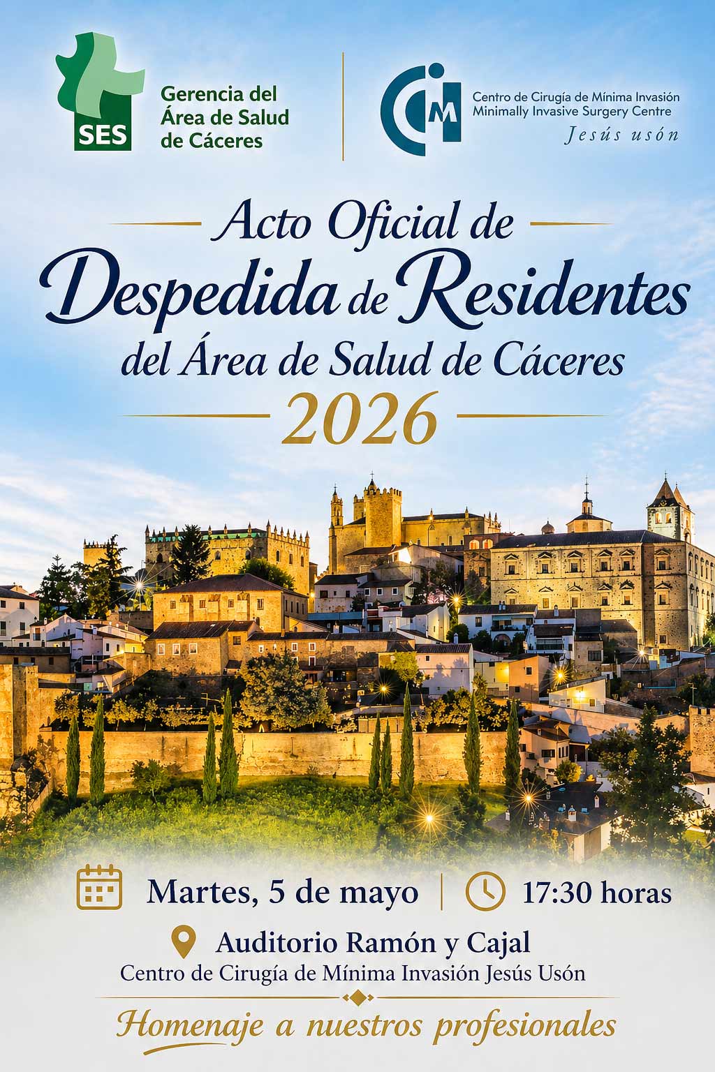Acto de despedida de residentes del Área de Salud de Cáceres 2026
